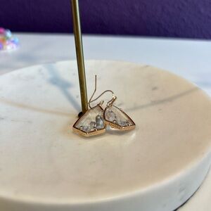 Kendra Scott Gold & Clear Drop Earrings